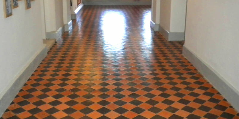 Quarry tile restoration Russborough House P Mac