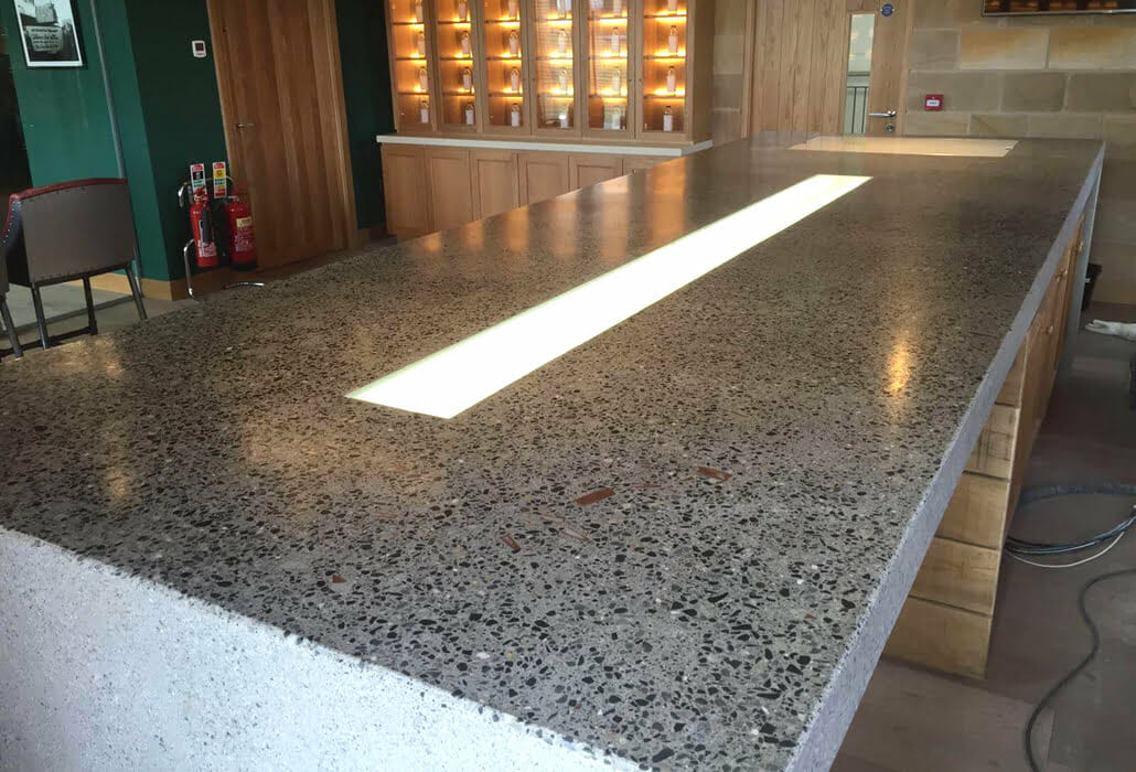 Polished Concrete Countertop With An Impregnating Seal