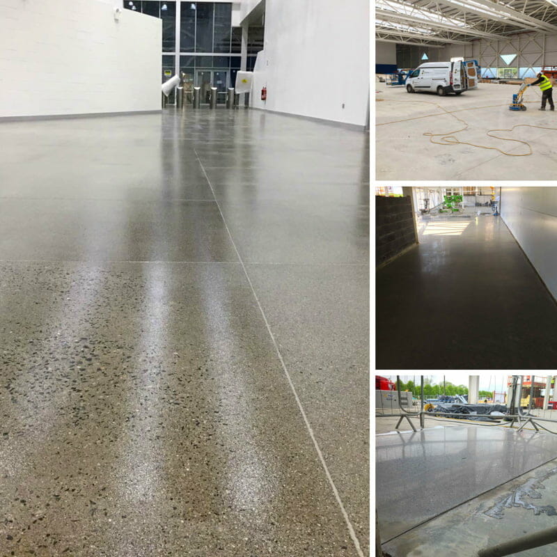 Polished concrete floors at National Sports Campus by PMac