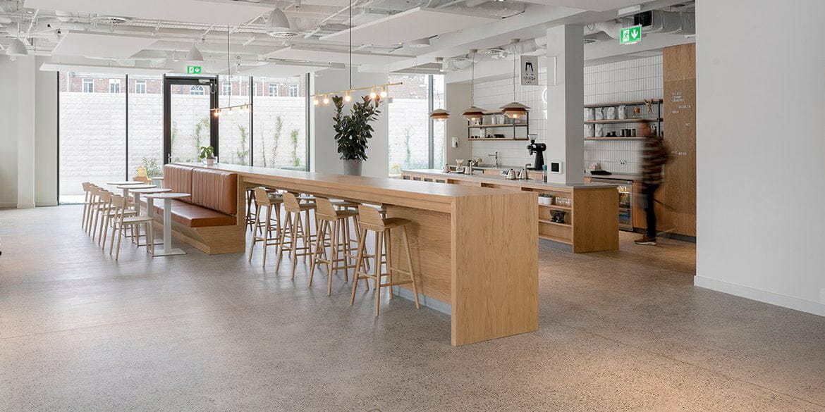 Polished concrete floor to Silver finish by PMAC