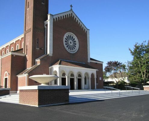 P-Mac-granite-facade-cleaned-at-St-Pius-X-Church-495×400