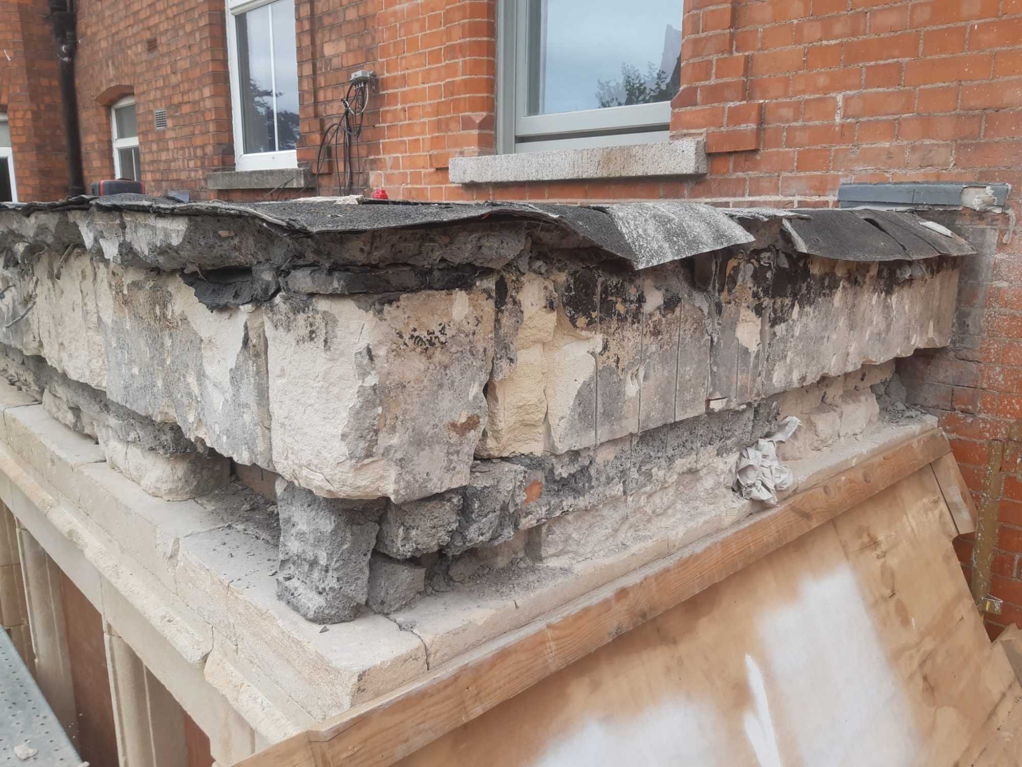Concrete removed revealing orginal stone Concrete removed revealing orginal stone