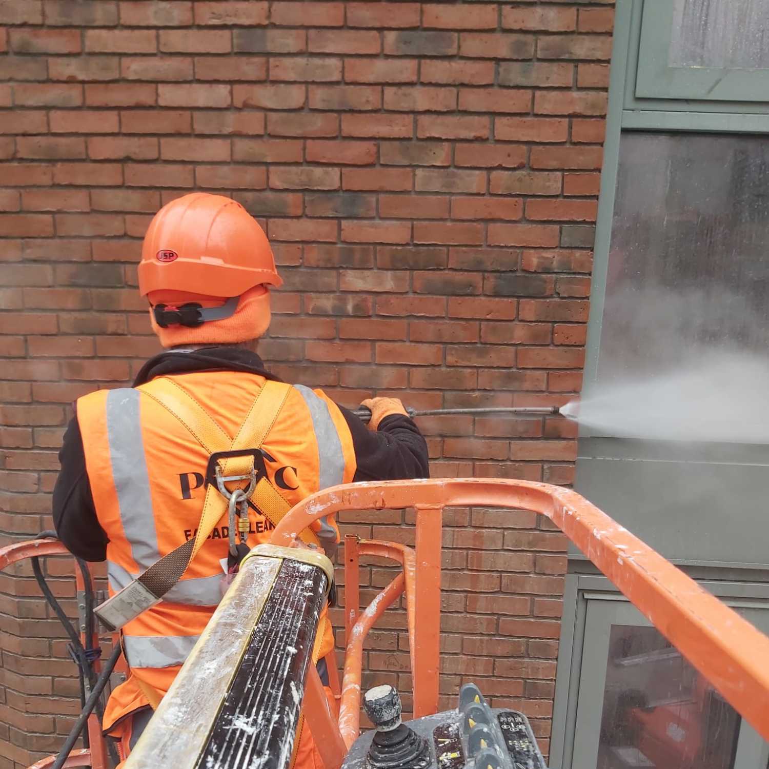 Charlemont Sq brick cleaning Brick facade cleaning