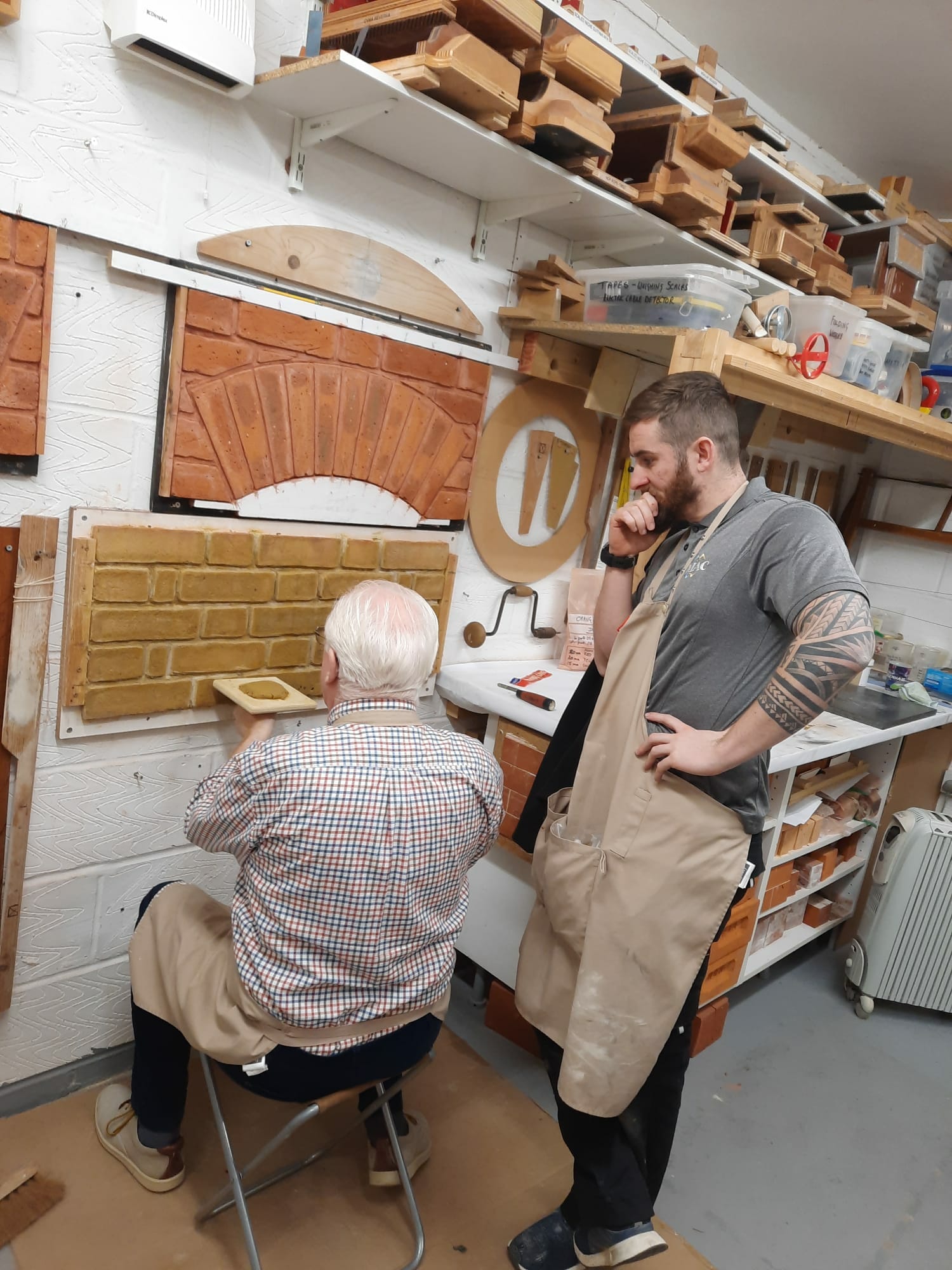 PMAC Brick Restoration Crew in training Matthew Matthew Masterson learning historic pointing technique