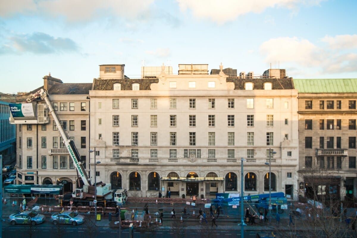 Gresham Hotel front facade – 1200 x 800 Gresham hotel during cleaning process