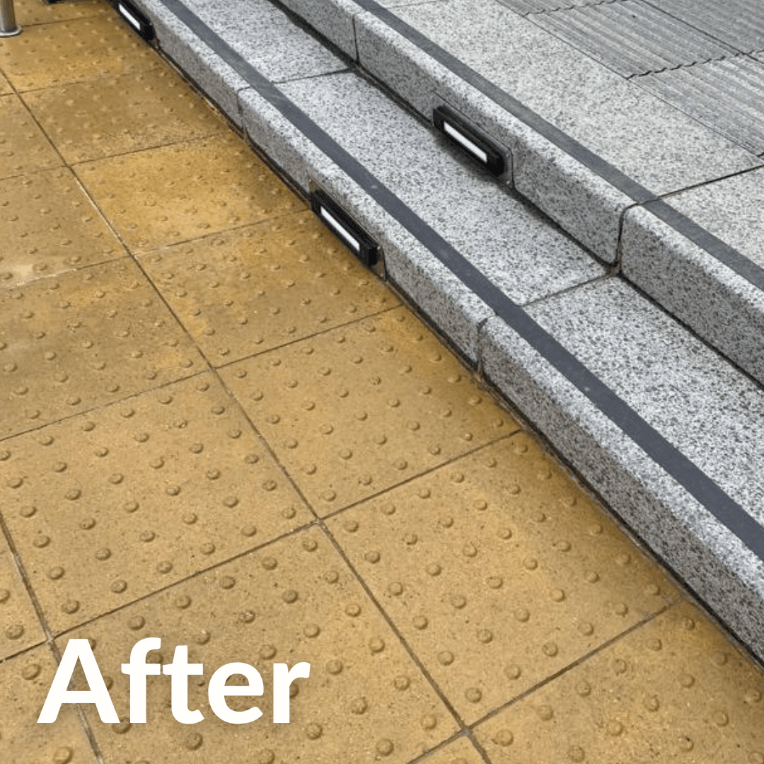 1 Efflorescence removed from stone steps