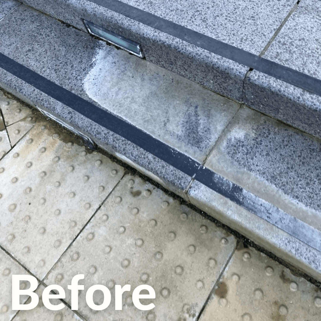 2 Efflorescence build up on stone steps