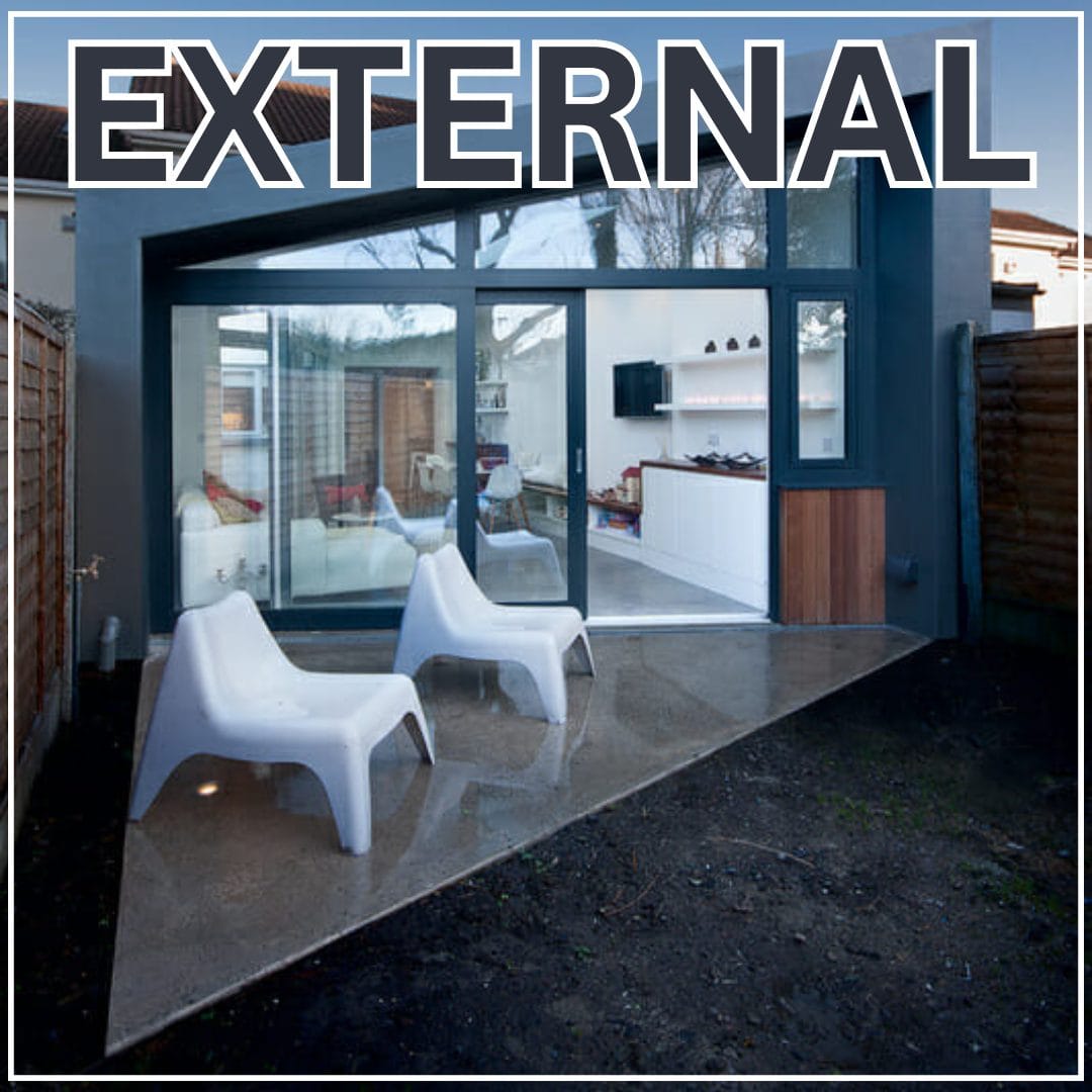 External finish External finish example. Patio area of home