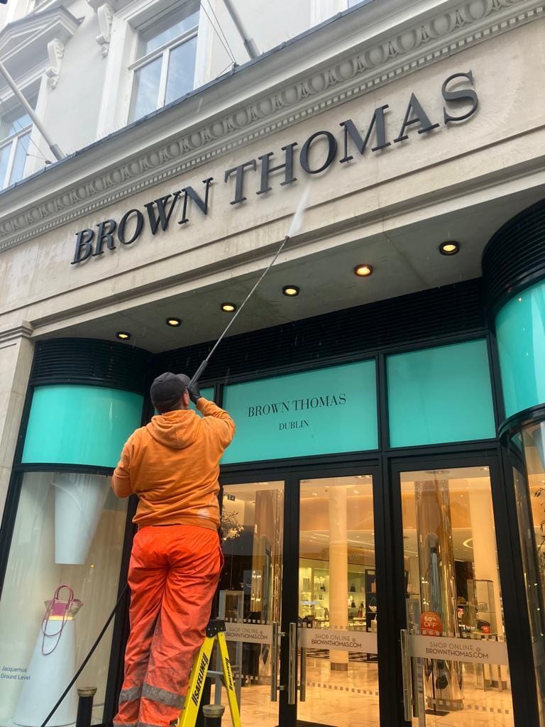 WhatsApp Image 2023-06-11 at 10.55.58 (2) PMAC operatives cleaning the facade of Brown Thomas on Grafton st